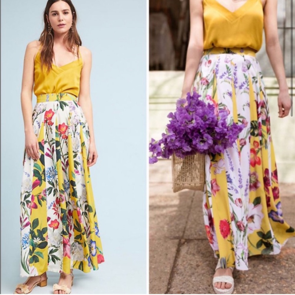 Anthro Floral Skirt 💐